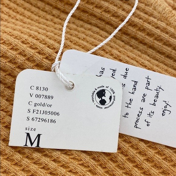 Free People FP Katya Thermal mini dress Ruched MustardYellow medium NWT - Picture 10 of 15